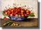 Chinese Plate of Cherries by Garzoni, Picture on Stretched Canvas Wall Art Décor, Ready to Hang!...