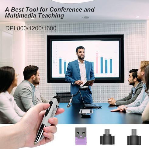lychee Pocket Pen Mouse Rechargeable, Left/Right-Handed Optical Ergonomic Mouse with Bluetooth and Stylus Function (Grey)......