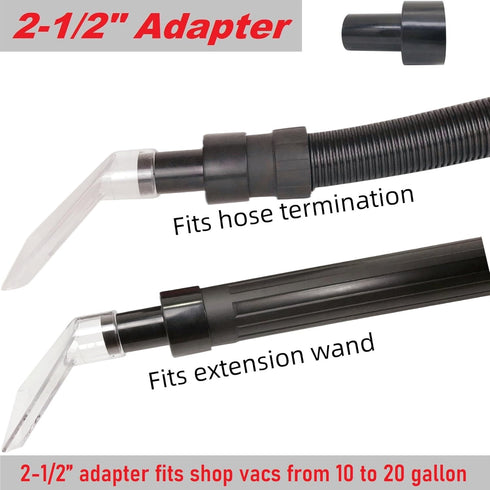 Universal Work with All Shop Vacs with 2-1/2" & 1-7/8" &1-1/4" Adapters Extractor Attachment for Upholstery & Carpet Cleaning & Auto Detailing, Ex...