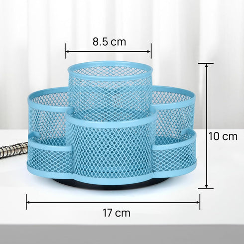 Pen Holder for Desk, Rotating Pencil Holder, Cup Holder for Desk Office Pen Organizer in Blue...