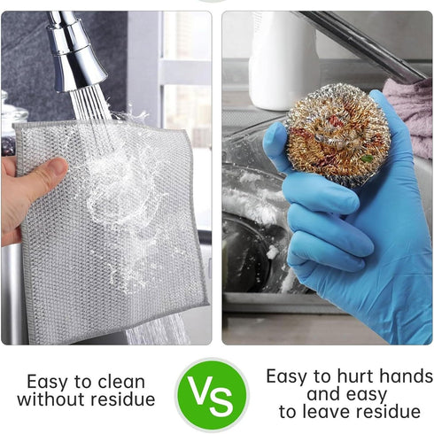 22 Pcs Wire Dishcloth Powerful Cleaning Double-Layer Steel Wire Cleaning Cloth Non Scratch Wire Dishcloth Rag for Cookware, Dishes,Sinks, Stove To...