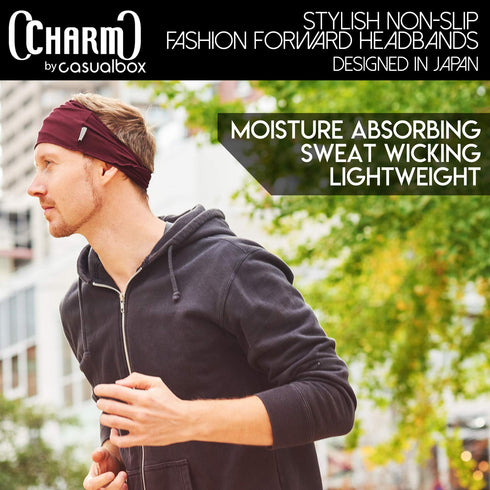 Casualbox Mens Womens Elastic Bandana Headband Japanese Long Hair Dreads Head wrap Charcoal Gray,Free Size...