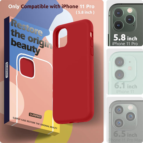 SURPHY Compatible with iPhone 11 Pro Max Case 6.5 inches, Thickened Liquid Silicone Phone Case (with Microfiber Lining) for iPhone 11 Pro Max 2019...