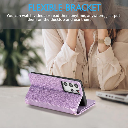 UEEBAI Wallet Case for Samsung Galaxy S21 Ultra 5G, Retro 9 Card Holder Slots Zipper Pocket PU Leather Handbag Cover Magnetic Closure Kickstand wi...