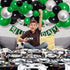Green Black Silver Balloon Garland Arch Kit, Green Black Balloons Metallic Silver Balloons Video Game Birthday Decorations for Football Video Game...