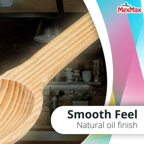 CHAMPS Wooden Spoons 6-Pack – 18 Inch Bamboo Kitchen Utensils – Large Wooden Cooking Spoons for Mixing, Stirring & Serving – Non-Scratch Wood Spoo...