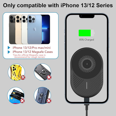 Magnetic Wireless Car Charger Vent Mount for Mag-Safe iPhone 15 14 13 12 11 Plus Pro Max Mini Magnet Car Charger 15W Mag Safe Phone Holder Stand W...