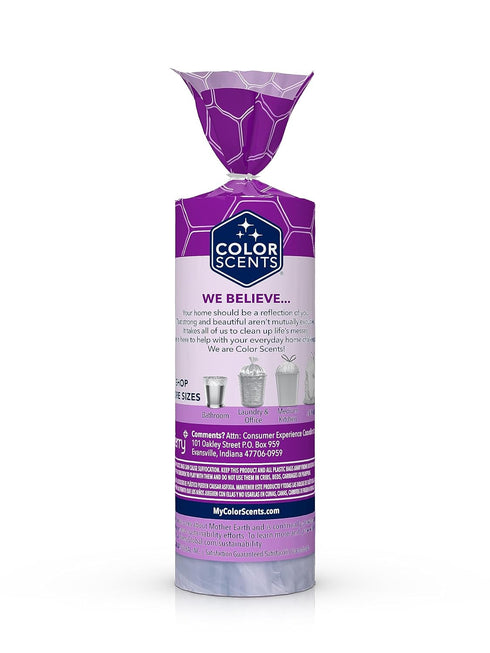 Color Scents Small Trash Bags - 4 Gallon, 80 Bags (1 Pack of 80 Count), Twist Tie - Lavender Bag with Lavender Scent (1 Pack of 80) with Microban...