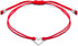 Red Womens Friendship Bracelet, Small Handmade Sterling Silver 925 Open Heart Shaped Charm, Pull Adjustable Kindred Cord Thread. Handmade Heart Gi...