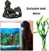 Fish Tank Decorations Plants with Resin Cave Rock View, 9pcs Aquarium Decorations Plants Plastic,Fish Tank Accessories, Fish Cave and Hideout Orna...