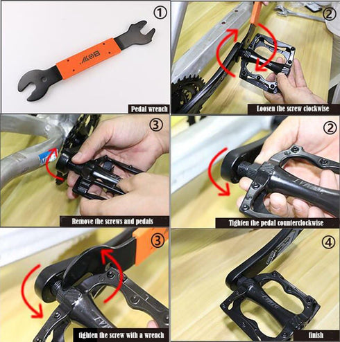Bike Pedal Wrench Bicycle Spanner 15, 16, 17 mm Repair Removal Tool for Biking Cycling Mountain Bike MTB BMX...