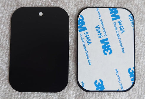 Metal Plates for Magnetic Phone Mount - Premium 2pcs Uni Strong Adhesive Sticker (Round or Rectangular) (2 Rectangular 1.75"" x 2.5""), Black...