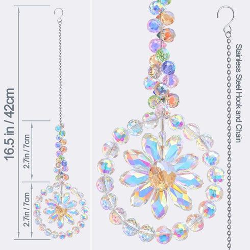 Crystal Flower Suncatcher, Window Hanging Sun Catcher Ornament Rainbow Maker Indoor Outdoor Garden Patio Decor (Crystal AB)...