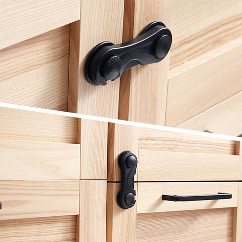 Child Safety Cabinet Locks (10 Pack) - Baby Proofing Latches Lock for Drawers, Toilet Seat, Fridge, Oven with 10 Extra 3M Adhesives (Black)...