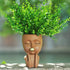 Planters for Indoor Plants Cute Lady Bubble Blowing Head Planter Resin Face Planters Flower Pot with Drainage Hole (Black)...