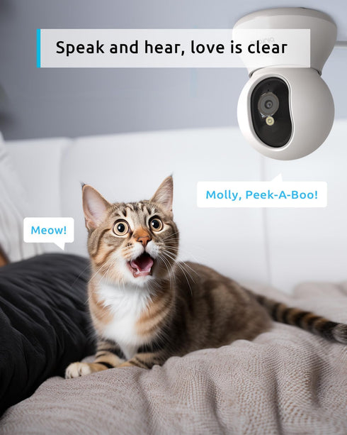blurams Pet Camera 2K, 360° Indoor Security Camera, Dog Camera with Phone App, PTZ Cameras for Home Security Indoor, 2-Way Audio, Motion Tracking,...