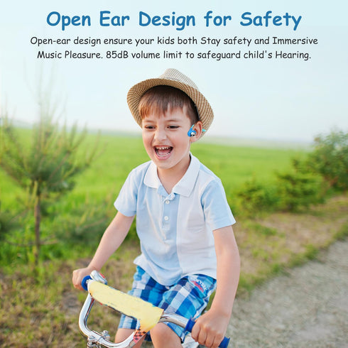 iDIGMALL Bluetooth 5.4 Kid Headphones, Open Ear Headphone w/Noise-Cancelling Mic for Children, 13g Ultra-Light Wireless Headset, Comfort-Fit for P...