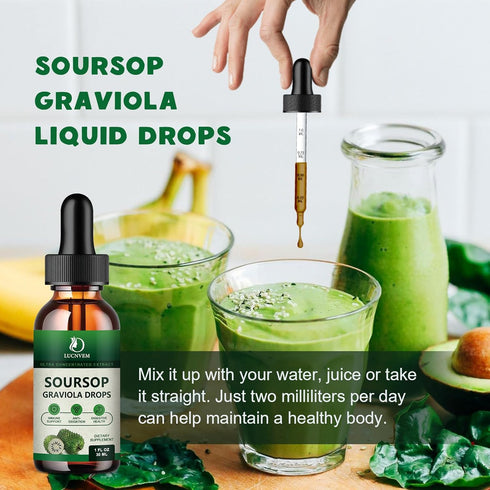 (2 Pack) Soursop Graviola Liquid Drops 2000mg, Natural Antioxidant, Cell Support & Regeneration, Immune Boost, Soursop Bitters Liquid, Non-GMO, Ve...