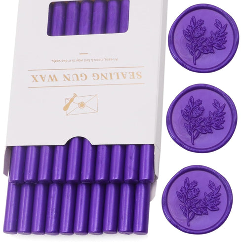 Purple Wax Seal Sticks 20pcs, Andotopee Glue Gun Wax Seal Sticks for Wax Seal Stamp, Premium Sealing Wax for Envelope Letter Seal Wedding Invation...