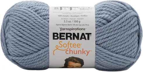 Bernat Gray Blue Yarn Softee Chunky......