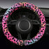 Fluffy Steering Wheel Cover for Women,Girly,Fuzzy Steering Decor,Plush, Leopard Print,Sweat-Absorb,Universal 15 Inch,Red (Fluffy-Leo)...