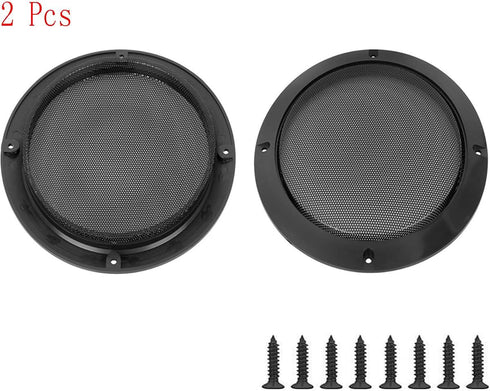 10" Universal Speaker Grille Mesh Cover, Round Decorative Ring Woofer Protection Grille Protective Cover for Cars Home Stereo DIY Accessories Blac...