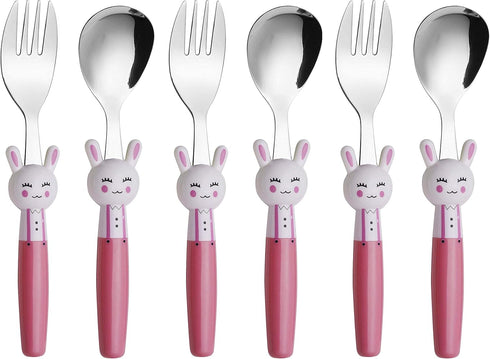 ANNOVA Kids Silverware Set 6 Pieces - Childrens Flatware Stainless Steel (6FS, Rabbit)...