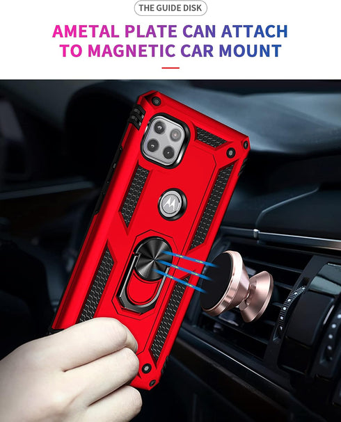 Military Grade Drop Impact for Moto One 5G Ace Case Motorola One 5G Ace G 5G Case 360 Metal Rotating Ring Kickstand Holder Armor Heavy Duty Shockp...