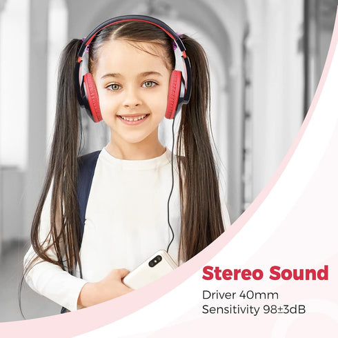 rockpapa Comfort Kids Headphones for School, Lightweight Childrens Boys Girls Teens Over-Ear Headphones Wired 3.5mm for CD DVD Player Tablet Phone...