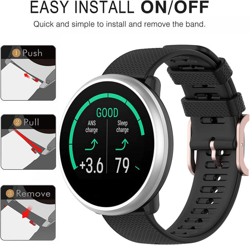 QGHXO Band for Polar Ignite 2, Soft Silicone Replacement Band for Polar Ignite 3/ Unite/Pacer/Pacer Pro (No Tracker, Replacement Bands Only)...
