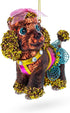 Sophisticated Poodle Blown Glass Christmas Ornament...