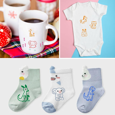 60 Pieces Baby Shower Stencils for Painting Cute Onesie Stencil Reusabl Painting Stencils, Small Animals Stencils Template for Onesies Bodysuit Ba...