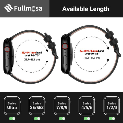 Fullmosa Leather Bands Compatible with Apple Watch Band 41mm 40mm 38mm 42mm 44mm 45mm 46mm 49mm for iWatch Ultra 2/Ultra/10/9/8/7/6/5/4/3/2/1/SE2/...