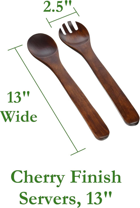Lipper International Cherry Finished Salad Servers, 13" Long, One Pair...