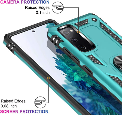 LUMARKE for Galaxy S20 FE Case with Screen Protector,Pass 16ft. Drop Tested Military Grade Protective Phone Cover with Magnetic Ring Kickstand Com...