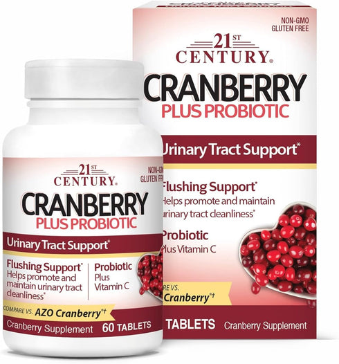 21st Century Cranberry Plus Probiotic Tablets, 60 Count...