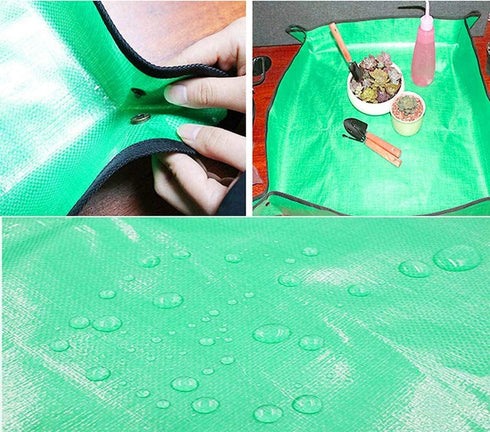 X-AT 29.5"x29.5" Foldable Gardening Mat,Plant Repotting Mat,Waterproof Thicken PE Mat, Anti Dirty Tarp...