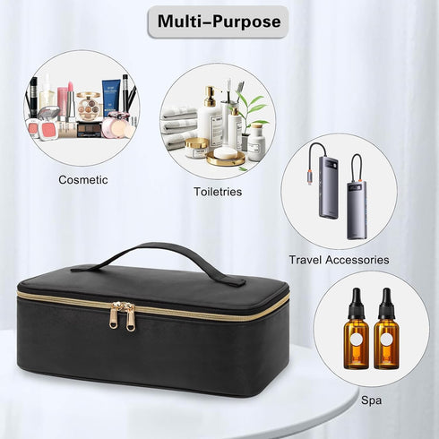 CUBETASTIC Makeup Bag, Travel Make Up Train Case, Large Capacity Cosmetic Organizer Bags with Dividers, Portable Skincare Bag for Women Waterproof...