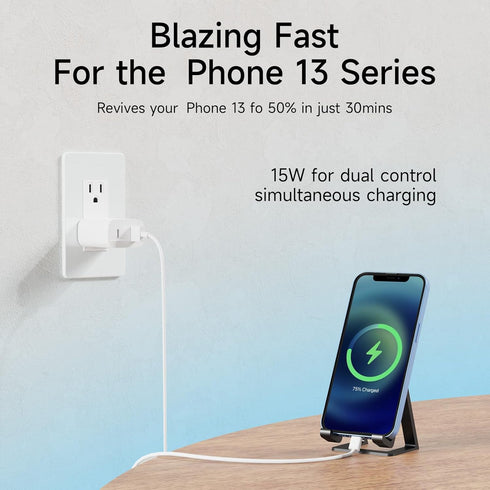 USB C Charger Block, Fast Charger, 20w Dual Port UBS C Port Wall Fast Charging Block Cube Box Brick Plug Adapter Compatible with Watch Series 9 SE...