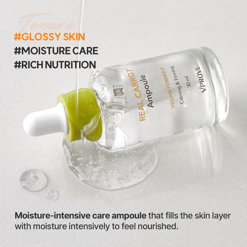 VPROVE Real Carrot Ampoule 30ml 1.01 fl. oz. | Serum | Essence | Moisturizing | Hydrating | Soothing | Korean Skin Care | Skincare...