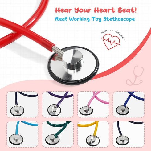 Kids Stethoscope, Real Working Nursing Stethoscope for Kids, Doctor Game Toy for Girls Boys Doctor Nurse Cosplay Costume Accessories...