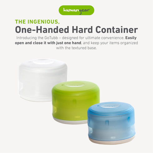 humangear GoTubb | Hard Container | Easy Open | Food-Safe Material, Clear/Green/Blue, Small...