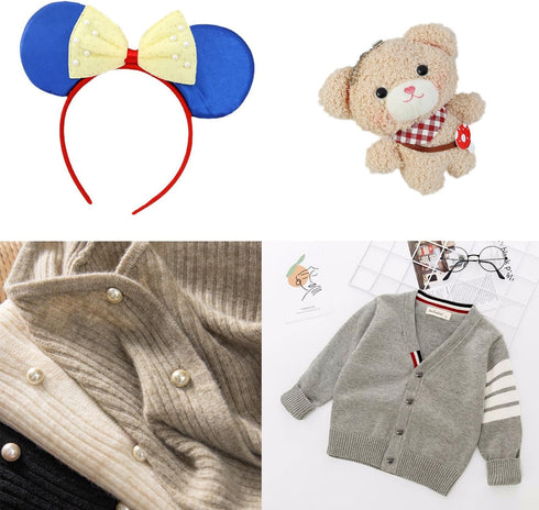 Honbay 60PCS Dainty Pearl Buttons Round Buttons Plastic Resin Sewing Buttons Decorative Buttons for Wedding Dress, Skirts, Gloves, Sweaters, Shirt...