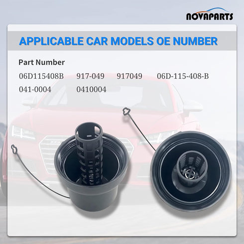 06D115408B 917-049 Engine Oil Filter Cover Cap Housing for Volkswagen VW GTI Jetta Eos Golf Passat Audi A3 A4 TT 2.0T FSI 041-0004...