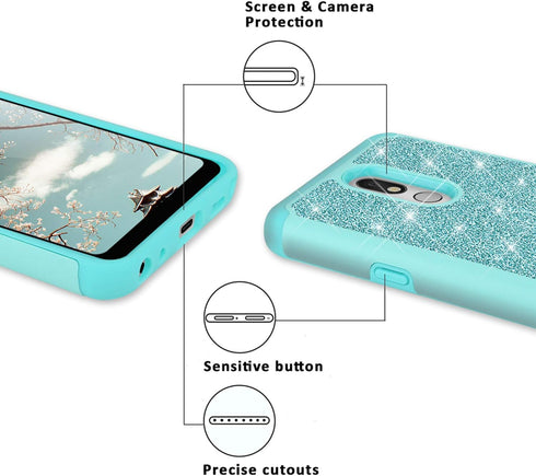 TJS Phone Case Compatible with LG Stylo 5/LG Stylo 5 Plus/LG Stylo 5V/LG Stylo 5X, Glitter Bling Cute Girls Women Design Dual Layer Hybrid (Rose G...