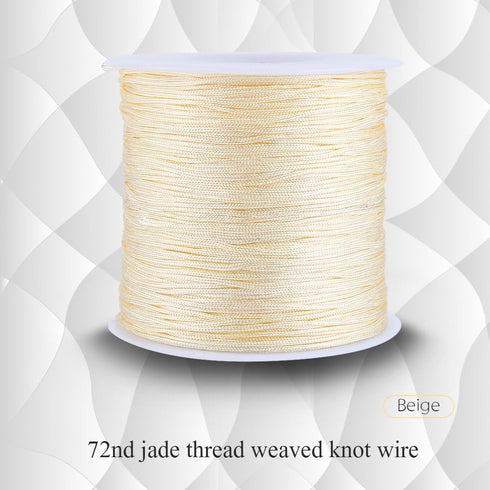 100M x 0.8mm Nylon Chinese Knot Cord Rattail Macrame Shamballa Thread String (Beige)...
