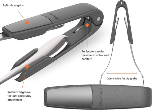 As seen on SHARK TANK - Turn eating utensils into versatile tongs (1-Pack, Black)...