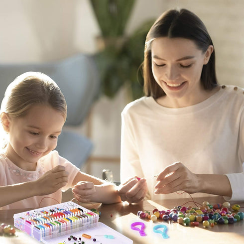 Peirich Friendship Bracelet Making Beads Kit, Letter Beads,22 Multi-Color Embroidery Floss Over 1900 pcs"A-Z" Alphabet Beads Beads Bracelets Strin...