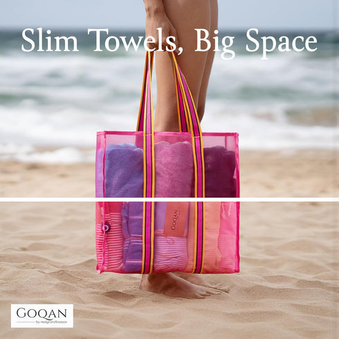 GOQAN Turkish Beach Towel Oversized 39x71 | Thin, Lightweight, 100% Cotton and Sand Free Towel is Suitable for Beach, Bathroom, Pool, Travel & Swi...
