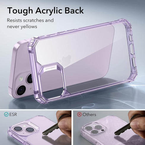 ESR Clear Purple Case for iPhone 13/14 - Military-Grade Protection, Shockproof Corners, Yellowing-Resistant Acrylic Back, Air Armor Phone Case......